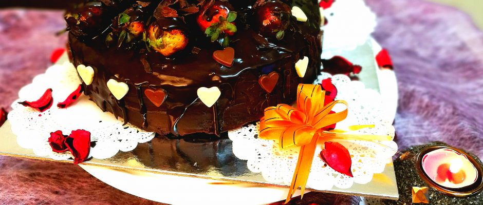 Dripping Eggless Chocolate Cake Recipe