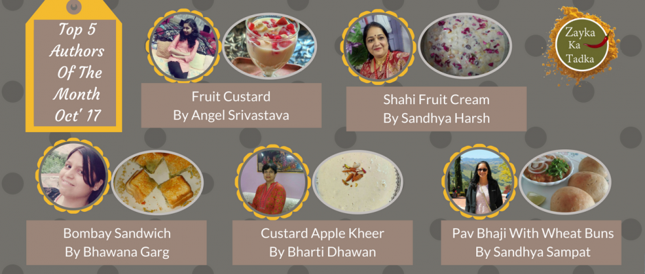 Top 5 Food Authors Of The Month October 2017