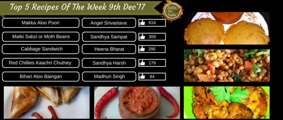 Top 5 Recipes Of The Week 9th December 2017